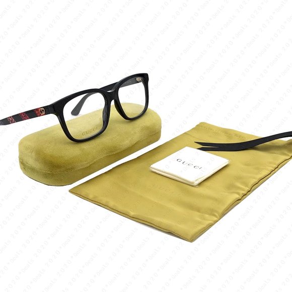 New GUCCI GG0330O 008 55mm Black Glitter Eyeglasses